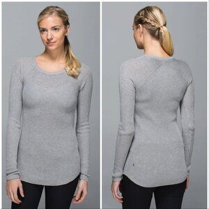 Lululemon Cabin Yogi Long Sleeve Heathered Medium Grey / Heathered Light Grey